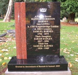 Grave of Hannah and Samuel Barnes