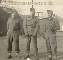 Coventry Home Guard Photo with Sergeant Alfred Hill, Unknown and Mr Jones who was unfortunately killed in an accident