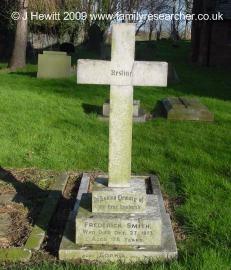 Photo of the Grave of Frederick Smith at St Mary Magdelene's Church Coventry by Jane Hewitt Family Researcher