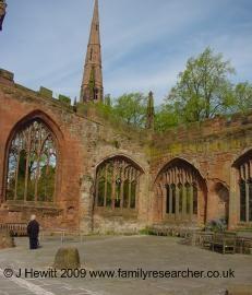 Coventry Cathedral ruins after the Blitz